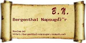 Bergenthal Napsugár névjegykártya